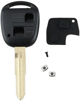 2 Knoppen Afstandsbediening Sleutel Shell Rubber Pad Switch Blade Reparatie Kit Voor Toyota Yaris Auto Key Refit Case Shell Met ongesneden Blade