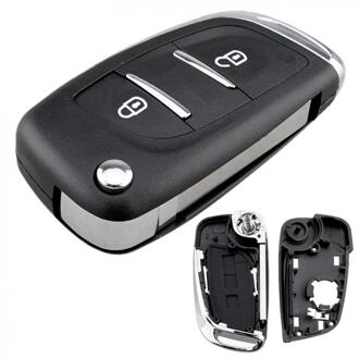 2 Knoppen Auto Sleutelhanger Case Shell Vervanging Flip Folding Remote Cover HU83 Blade Fit Voor Peugeot 107 207 307 307S 308 407