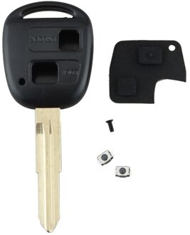 2 Knoppen Sleutel Shell Afstandsbediening Shell Rubber Pad Schakelaar Voor Toyota Yaris Auto Refit Case Shell Cover Met Ongesneden blade Reparatie Kit