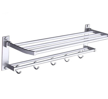 2 Layer Aluminium Wand-Douche Plank Metalen Badkamer Handdoek Kapstok Douchebak Badkamer Handdoek Beugel Вешалка Для полотен