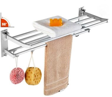 2-Layer Badkamer Badkamermeubel Kast Hanger Handdoek Spons Houder Opbergrek Voor Badkamer Handdoekenrek Wall Mount Rail