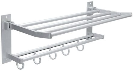 2-Layer Badkamer Handdoekenrek Wall Mount Rail Badkamermeubel Kast Hanger Handdoek Spons Houder Opbergrek Voor Badkamer