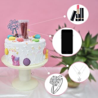 2-Layer Gelukkig Birthday Cake Stand Met Surprize Box Verrassende Magic Cake Stand
