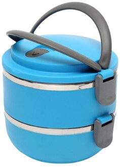 2-Layer Rvs Geïsoleerde Thermische Lunch Box Bento Kantoor Multi Layer Picknick Voedsel Container Lekvrij Thermos Lunchbox