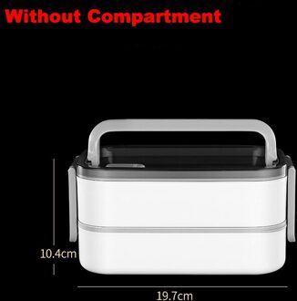 2 Layer Rvs Lunch Box Voor Kinderen Student Camping Draagbare Lekvrije Voedsel Container Outdoor Isolatie Bento Box wit stijl 2