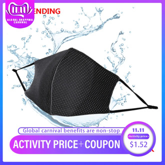 2 Layers Cool Silk Cotton Face Mask Man Woman Washable Reusable Windproof Mouth-muffle Dustproof Mesh Mask Breathable PM2.5