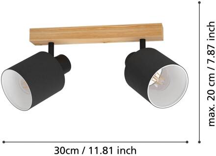 2-lichts plafondlamp Batallas 99489