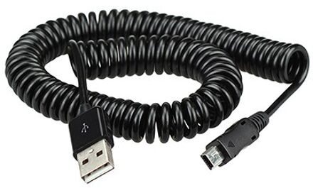 2 M elleboog Lente Coiled USB 2.0 Male naar MINI USB 5PIN Data Sync Charger Kabel