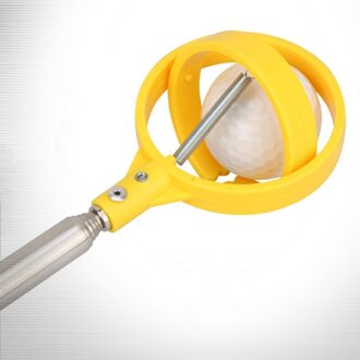 2 M Golfbal Retriever Apparaat Automatisch Draagbare Telescopische Pick Up Ball Retriever Pick Up Automatische Vergrendeling Scoop Pick geel