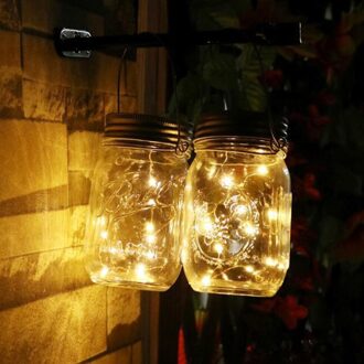 2 M Solar Mason Jar Verlichting Strings Fairy Vuurvlieg Lights Deksels Insert Voor Terras, Gazon, tuin Decor Led Light String #25 Geel
