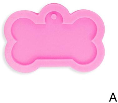 2 Maten Diy Hond Tag Bone Vormige Sleutelhanger Casting Silicone Mold Kristal Ambachten Chain Resin Epoxy Hanger Gereedschap Maken Mould e2R0