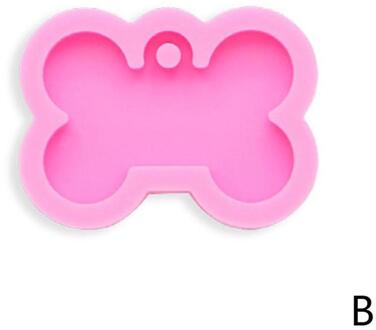 2 Maten Diy Hond Tag Bone Vormige Sleutelhanger Casting Silicone Mold Kristal Ambachten Chain Resin Epoxy Hanger Gereedschap Maken Mould e2R0