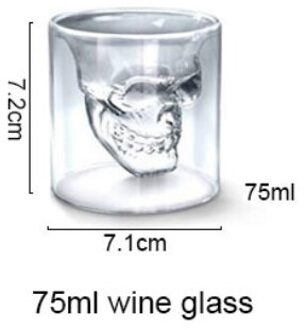2 Maten Schedel Cup Borrelglas Transparante Cup Crystal Skull Head Glas Cup Voor Whiskey Wijn Vodka Bar Club Beer wijn Glas zwart