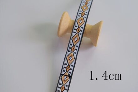 2 Meter 1.4Cm Etnische Geborduurde Jacquard Linten Retro Trim Diy Voor Decoratie Handwerk Kleding Naaien Hoofddeksels