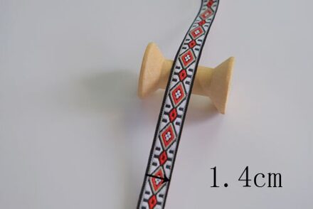 2 Meter 1.4Cm Etnische Geborduurde Jacquard Linten Retro Trim Diy Voor Decoratie Handwerk Kleding Naaien Hoofddeksels