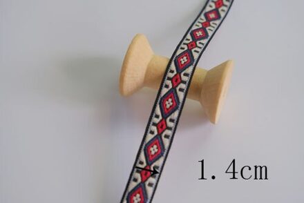 2 Meter 1.4Cm Etnische Geborduurde Jacquard Linten Retro Trim Diy Voor Decoratie Handwerk Kleding Naaien Hoofddeksels