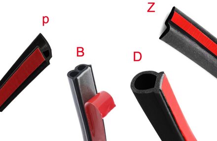 2 meter Auto Rubberen Afdichting Strip Grote D Kleine D Z Vorm P Type B Auto Deur Afdichting Tochtstrip Noise geluidsisolatie Auto Styling klein D