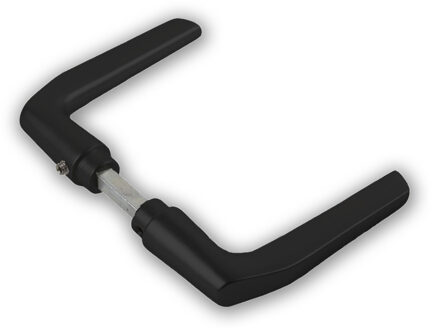 2 paar deurkrukken / deurklinken zwart aluminium 5,6 x 11,5 cm