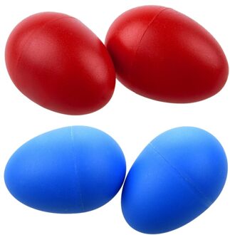 2 paar Plastic Percussion Musical Ei Maracas Shakers Red & Blue