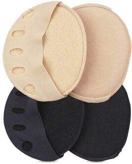 2 Paar Teen Separator Voorvoet Pads Voor Vrouwen Hoge Hakken Schoenen Inserts Voet Kussen Eelt Likdoorns Pijn Teen Sokken schoen Pads 1Beige 1zwart
