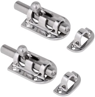 2 Pack 316 Roestvrij Staal Barrel Bolt Slide Klink Veiligheidsslot Voor Marine Boot Raam/Deur/Hatch, 2.3 Inch 60 Mm