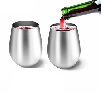 2 Pack 550Ml Enkele Muur 18/8 Roestvrij Staal Wijn Cup Creatieve Reizen Ei Koffie Mokken Superieure Een Paar melk Thee Cup 2 stk