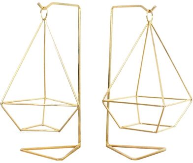 2 Pack Air Plant Holder Stand Triple-Gedreven Mand Himmeli Vierhoek Mand Stand Voor Opknoping Airplant Tillandsia