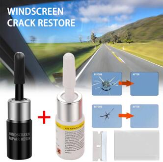 2 Pack Auto Voorruit Reparatie Tool Auto Auto Glas Nano Reparatie Vloeistof Kit Auto Vensterglas Crack Reparatie