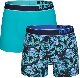 2-pack boxershorts heren hawaii flowers Blauw - M