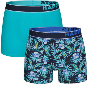 2-pack boxershorts heren hawaii flowers - maat M Blauw