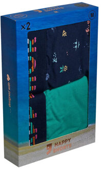 2-pack boxershorts heren sea print d830 Veelkleurig - XXL