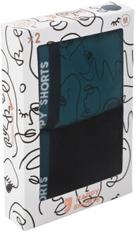 2-pack boxershorts met print heren abstract painting Veelkleurig - XXL