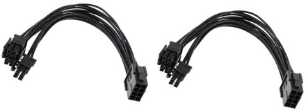 2 Pack Cpu 8Pin Om 8 + 4Pin Voeding Verlengkabel Cord 20Cm Omzetten 8 Pin Cpu Power draad Aan 8 + 4Pin Power Draad
