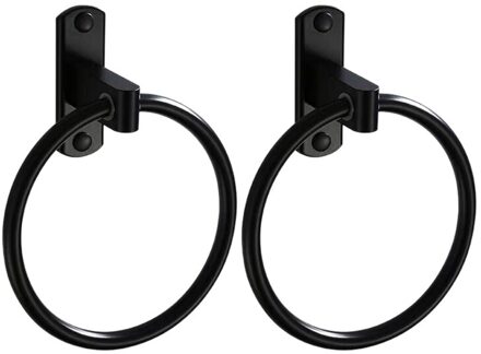 2 Pack Handdoek Ring Handdoek Houder Voor Badkamer Handdoek Rekken Wall Mount Badkamer Hardware Zwart