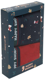 2-pack kerst boxershorts heren christmas stuff - maat S Veelkleurig