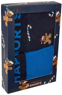 2-pack kerst boxershorts heren gingerbread man Blauw - XXL