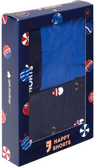 2-pack kerst boxershorts heren kerstmannen / rendieren - maat XL Blauw