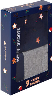 2-pack kerst boxershorts heren koekjes - maat XL Grijs