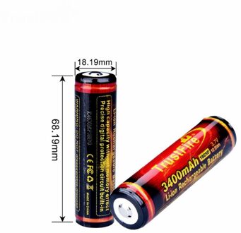 2 Pack Knop Top 3.7V 3400Mah 18650 Li-Ion Oplaadbare Batterij Voor Led Zaklamp Speaker Diy Power Bank Mini fan