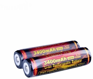 2 Pack Knop Top 3.7V 3400Mah 18650 Li-Ion Oplaadbare Batterij Voor Led Zaklamp Speaker Diy Power Bank Mini ventilator En Meer