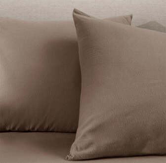 2-PACK Kussensloop Flanel - Fresh And Co - 60x70 Cm - Katoen - Dekbed-Discounter.nl Taupe - 60 x 70