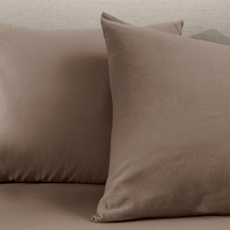 2-PACK Kussensloop Flanel - Taupe - Fresh And Co - 60x70 Cm - Katoen - Dekbed-Discounter.nl - Default