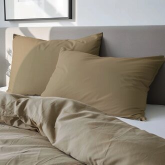 2-PACK Kussensloop Luna Uni - Brons - Luna Bedding - 60x70 Cm - Microvezel - Dekbed-Discounter.nl