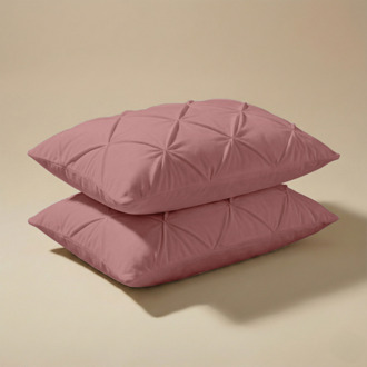 2-PACK: Kussenslopen Velvet Pintuck - Roze - Dekbed-Discounter.nl