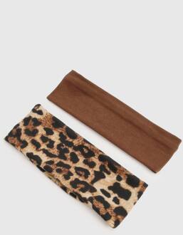 2 Pack Leopard Jersey Hoofdbanden, Leopard - ONE SIZE