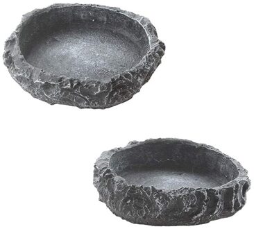 2 Pack Reptiel Water Schotel Voedsel Kom Rock Worm Feeder Voor Leopard Gecko Lizard Spider Scorpion Chameleon