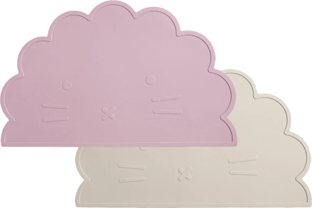 2-Pack Siliconen Placemat Baby Leeuw - Zachtroze & Beige Zachtroze / Roze / Beige