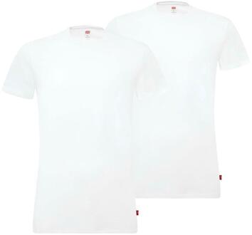2-pack t-shirts men solid crew - wit