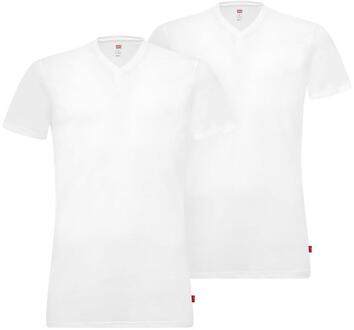 2-pack t-shirts men V-Neck - wit