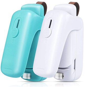 2-Pack Tas Sealer Mini, Handheld Zak Warmte Vacuüm Sealer, 2 In 1 Warmte Sealer & Cutter Eten Saver (Batterij Inbegrepen)